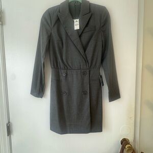 Gray Double-Breasted Women's Coat